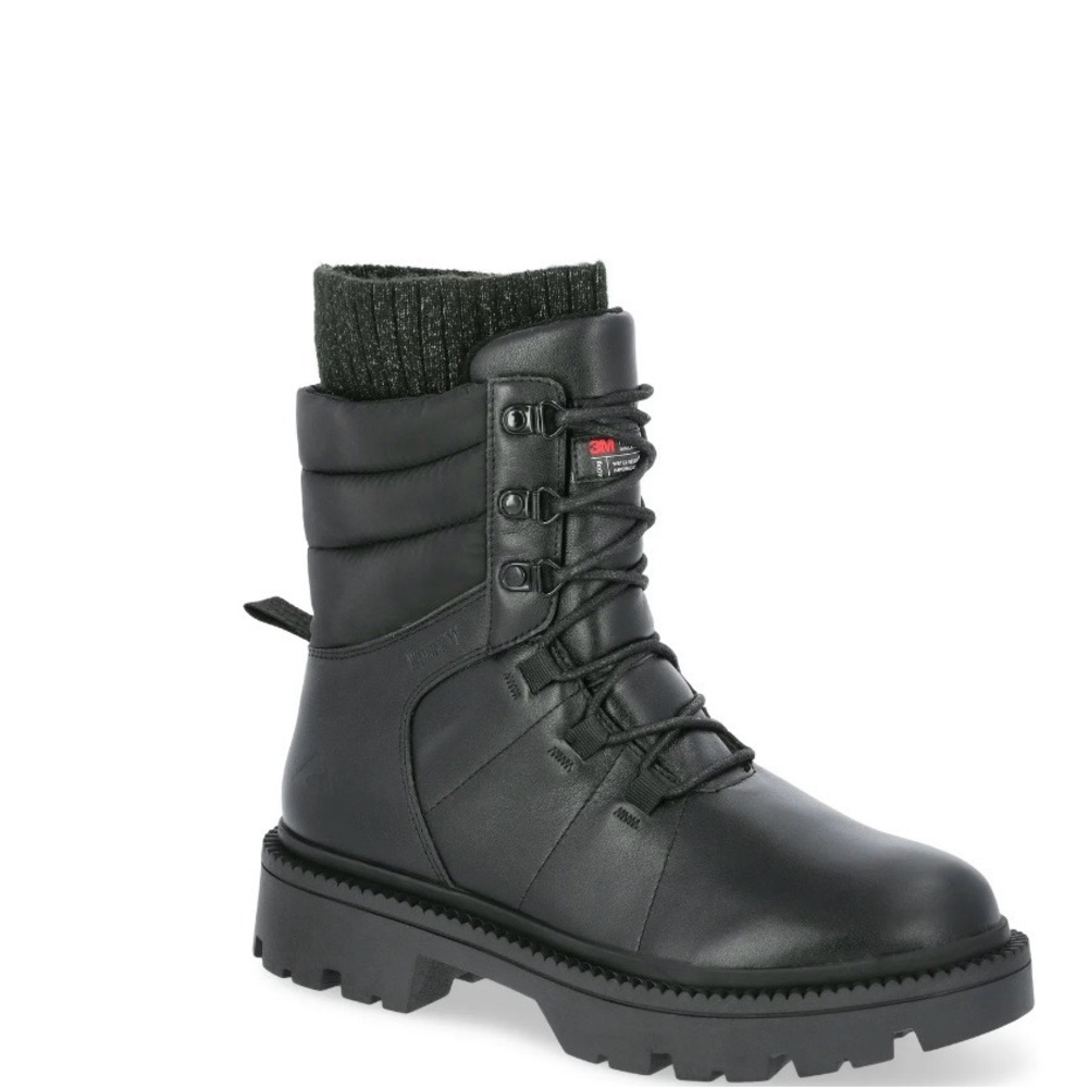 Ozark Trail Black Lace-Up Women's Hiker Boot with Knit Cuff